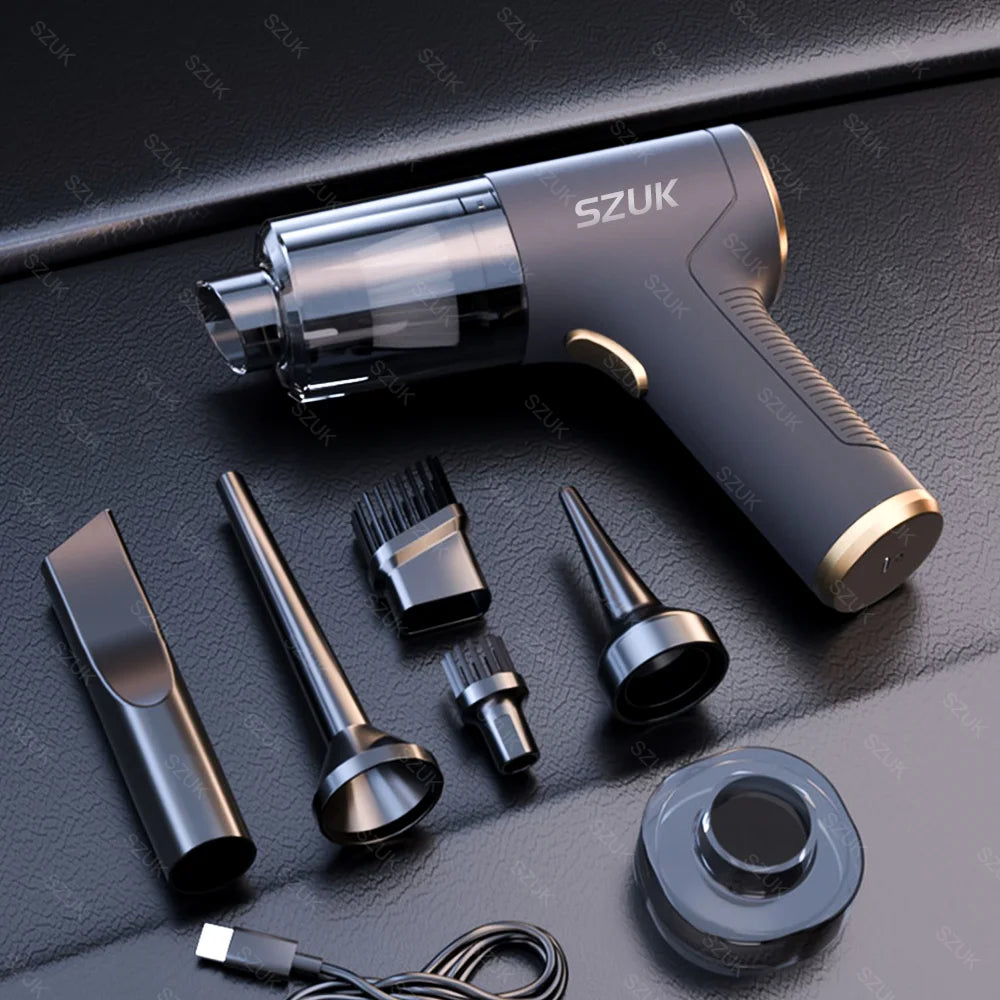 SZUK 98000PA Car Vacuum Cleaner Mini Powerful Cleaning Machine Strong Suction Handheld for Car  Wireless Portable Home Appliance.