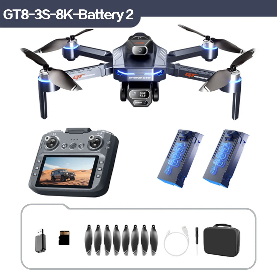 GT8 PRO 4K Drone - 4.3" Screen | GPS Obstacle Avoidance | 8K Dual Camera