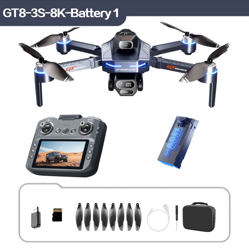 GT8 PRO 4K Drone - 4.3" Screen | GPS Obstacle Avoidance | 8K Dual Camera